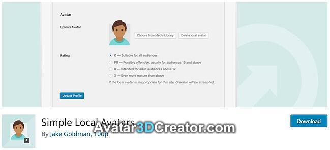 download page for the avatar wordpress plugin simple local avatars